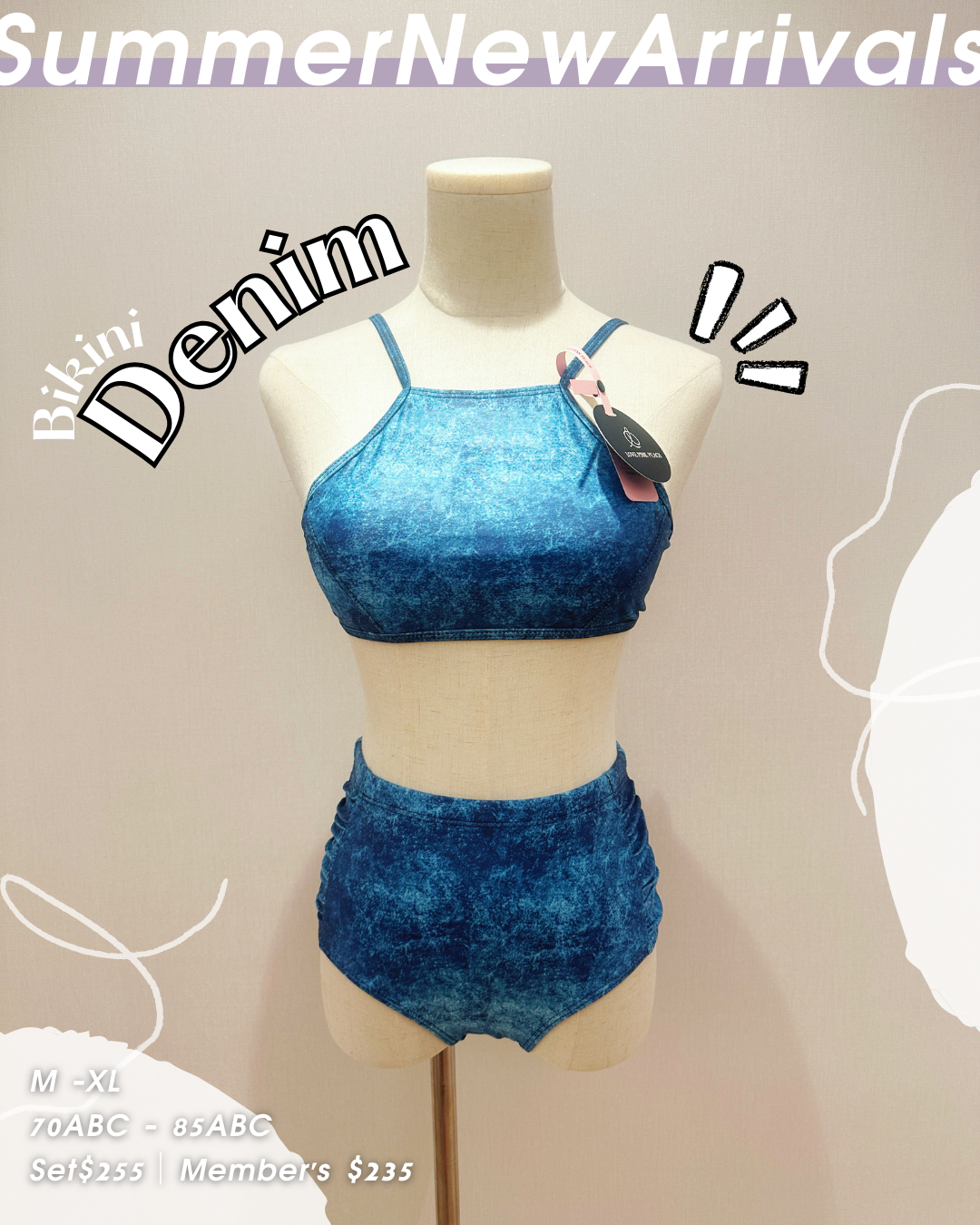 《 Denim 》彷牛仔布色  兩件頭 比堅尼 泳衣 👙 bikini