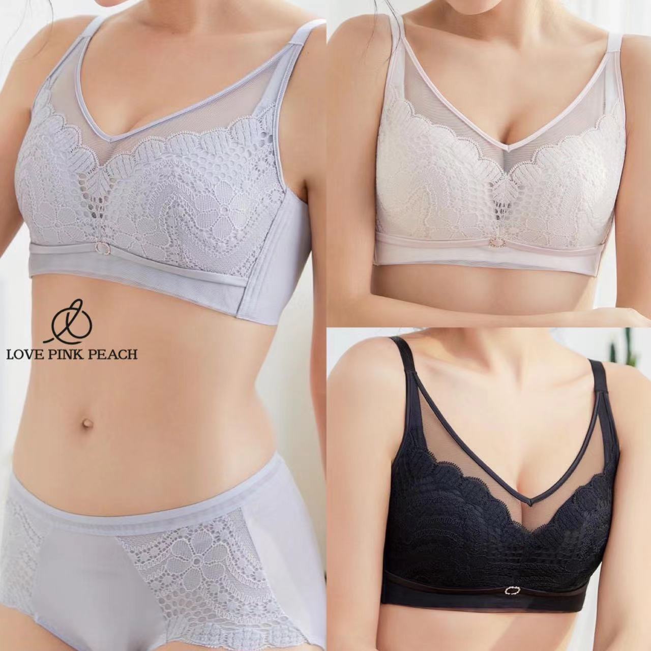 ❤️Elegant Paris series "Love Heart" Curve Correction No Steel Ring Anti-Breast Blockage BB Air Foam Cup Zero Formaldehyde Correction